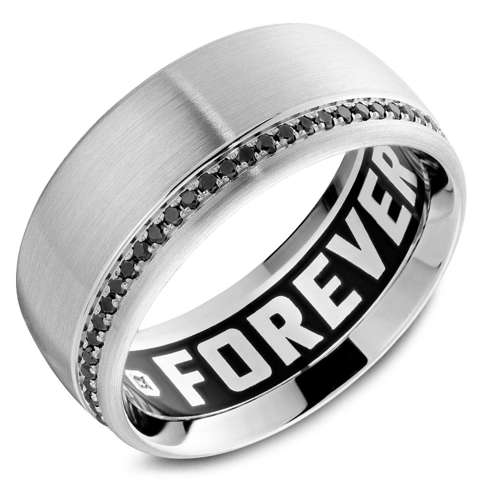 9.50mm Carlex Wedding Band in White Gold With 60 RD, TCW 0.45ct nd 60 RD, TCW 0.45ct