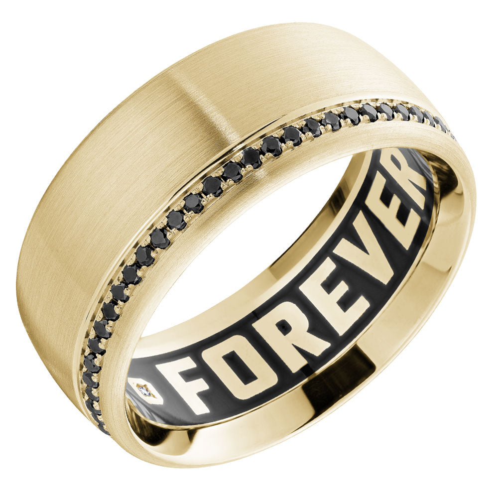 9.50mm Carlex Wedding Band in Yellow Gold With 60 RD, TCW 0.45ct nd 60 RD, TCW 0.45ct