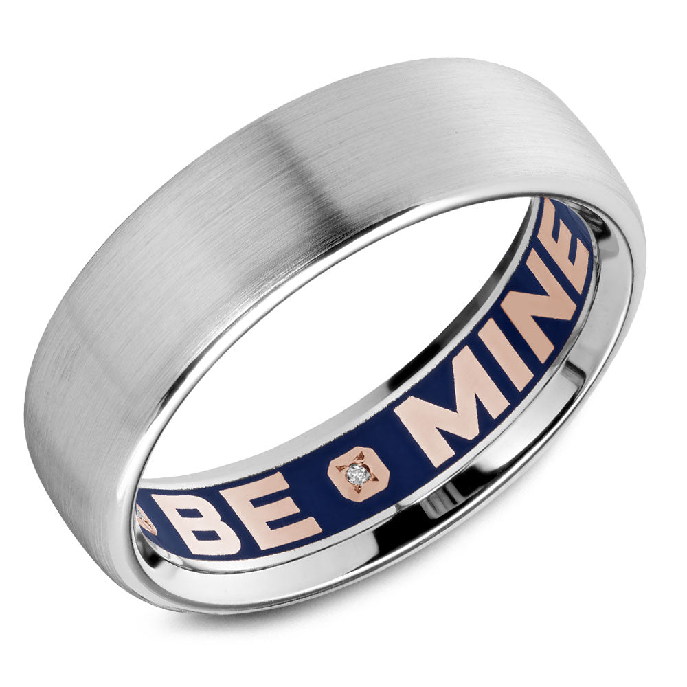 6.50mm Carlex Wedding Band in White Gold With 6 RD, TCW 0.02ct