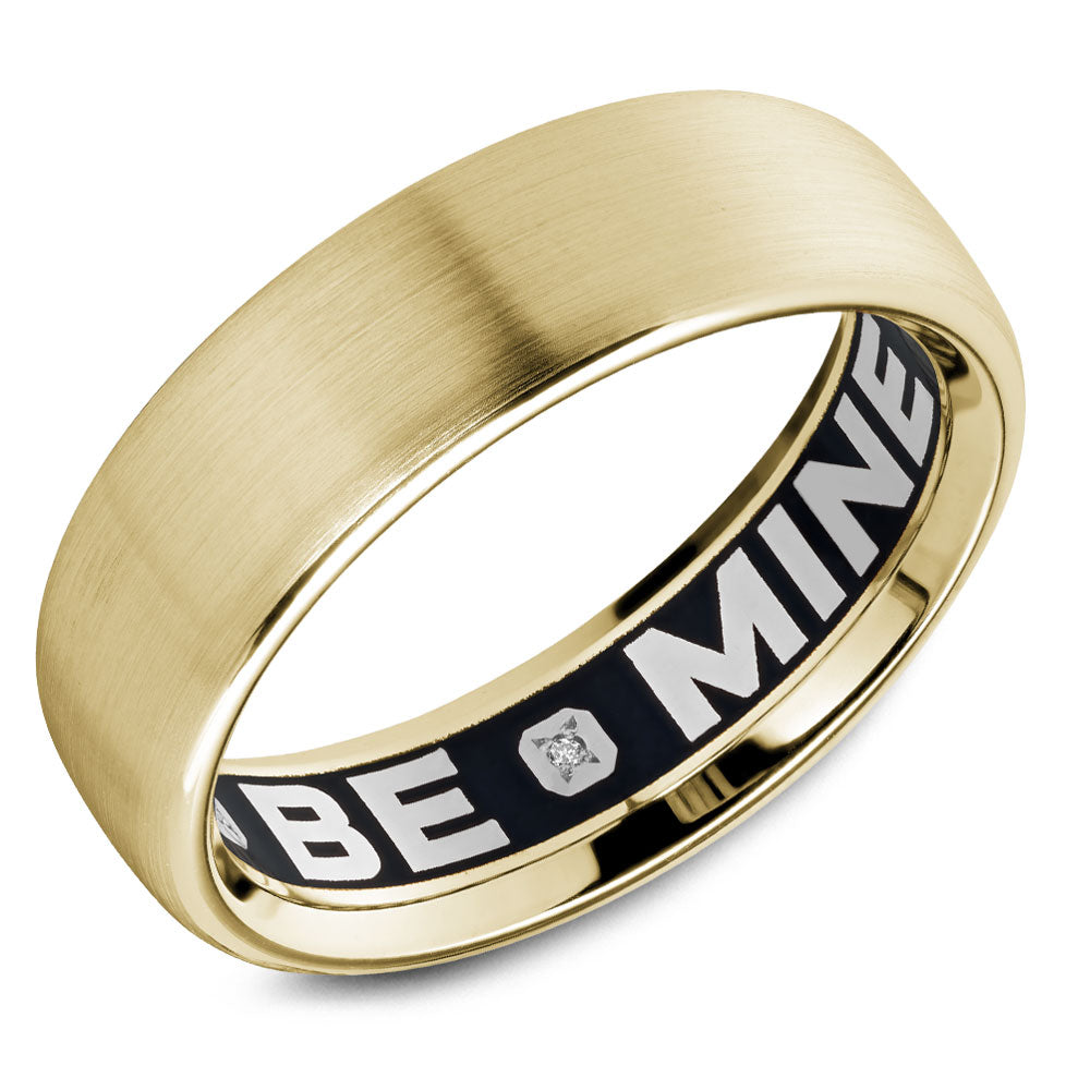 6.50mm Carlex Wedding Band in Yellow Gold With 6 RD, TCW 0.02ct