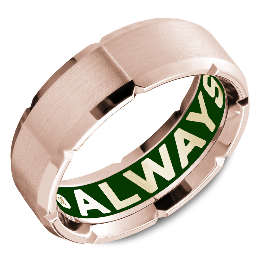 6.50mm Carlex Wedding Band in Rose Gold With 6 RD, TCW 0.02ct