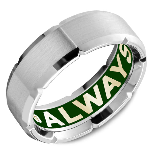 6.50mm Carlex Wedding Band in White Gold With 6 RD, TCW 0.02ct