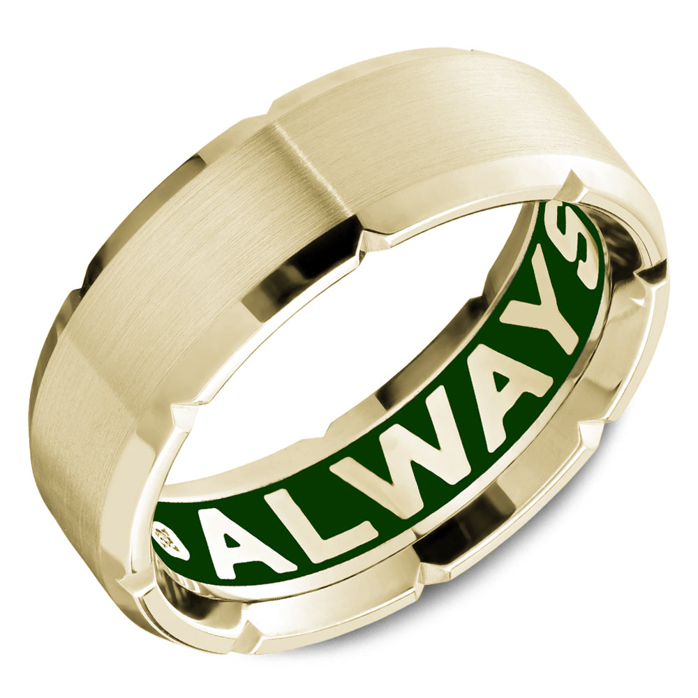 6.50mm Carlex Wedding Band in Yellow Gold With 6 RD, TCW 0.02ct