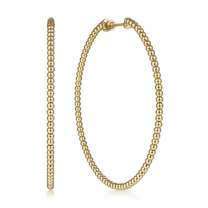 14K Yellow Gold Bujukan Classic Hoop Earrings in size 60mm