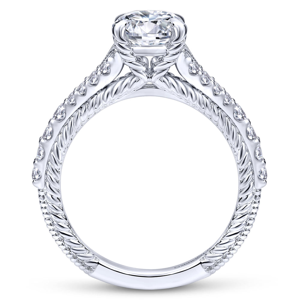 14K White Gold Round Diamond Engagement Ring