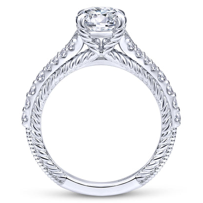 14K White Gold Round Diamond Engagement Ring