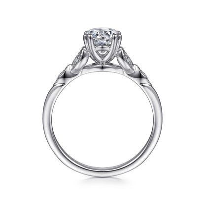 14K White Gold Round Diamond Engagement Ring
