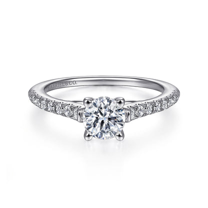 14K White Gold Round Diamond Engagement Ring