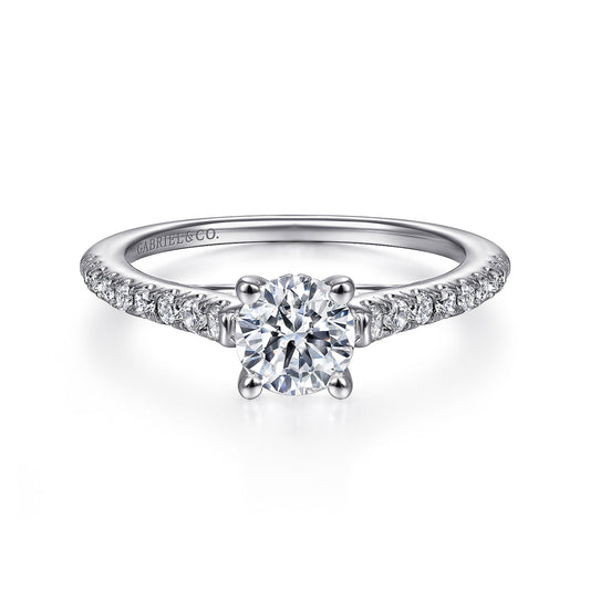 14K White Gold Round Diamond Engagement Ring