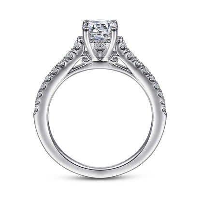 14K White Gold Round Diamond Engagement Ring