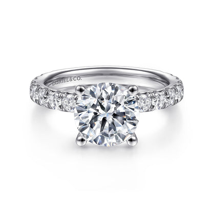 14K White Gold Round Diamond Engagement Ring