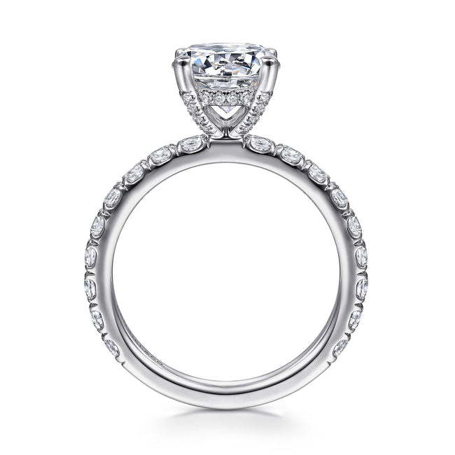 14K White Gold Round Diamond Engagement Ring
