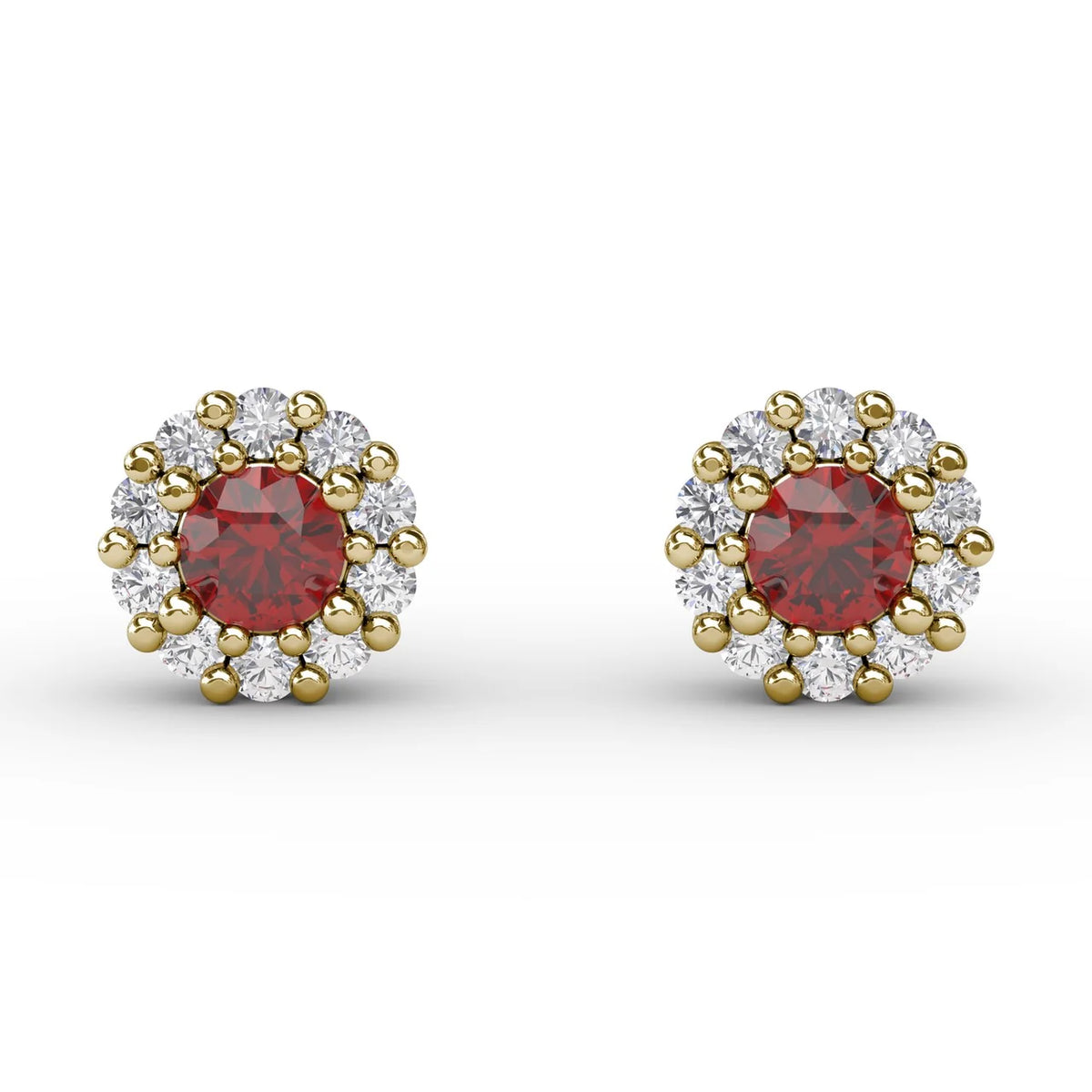 Shared Prong Ruby and  Stud Earrings