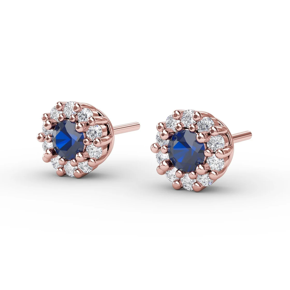 Shared Prong Sapphire and  Stud Earrings