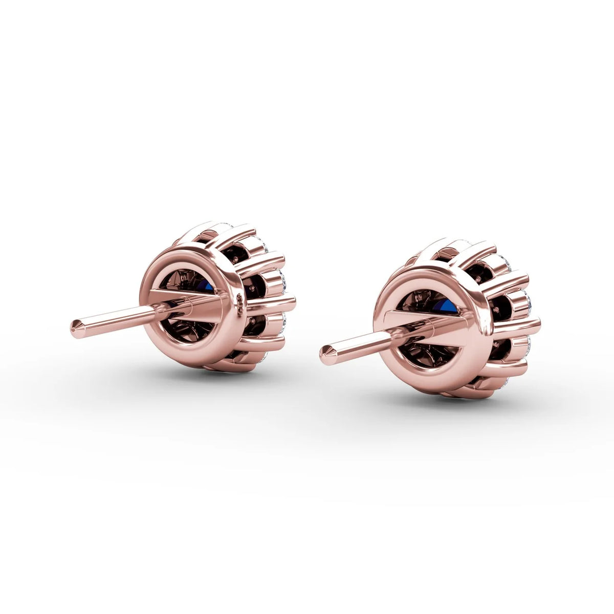 Shared Prong Sapphire and  Stud Earrings