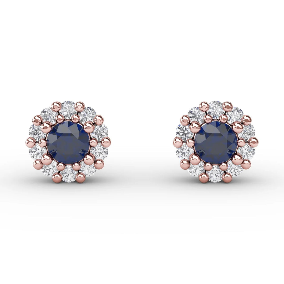Shared Prong Sapphire and  Stud Earrings