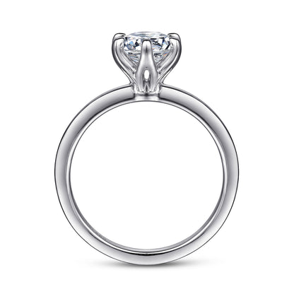 14K White Gold Round Solitaire Engagement Ring