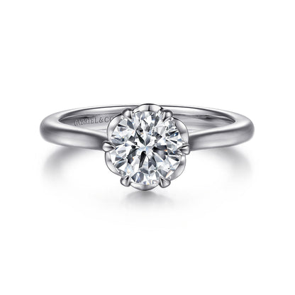 14K White Gold Round Diamond Engagement Ring
