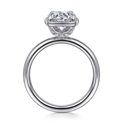 14K White Gold Round Diamond Engagement Ring