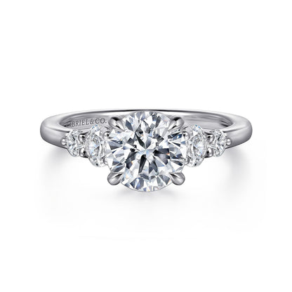 14K White Gold Round Diamond Engagement Ring