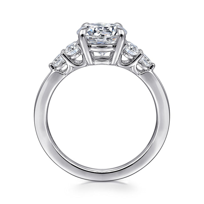 14K White Gold Round Diamond Engagement Ring