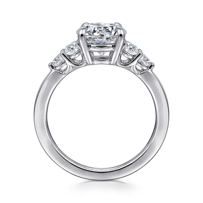 14K White Gold Round Diamond Engagement Ring