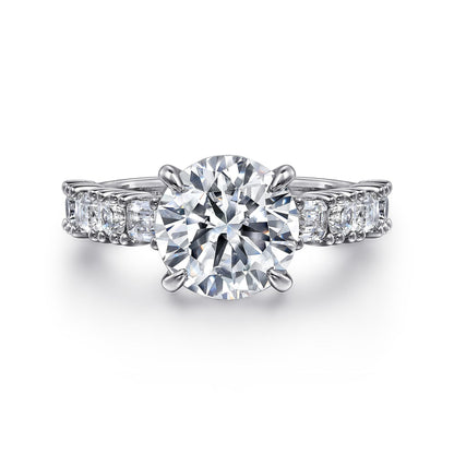 18K White Gold Round Diamond Engagement Ring