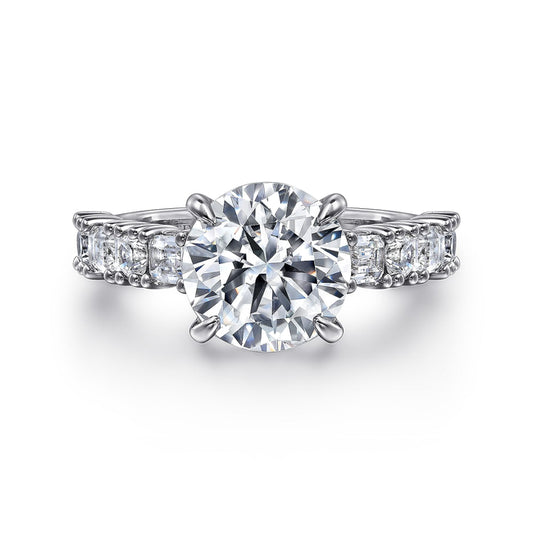 18K White Gold Round Diamond Engagement Ring