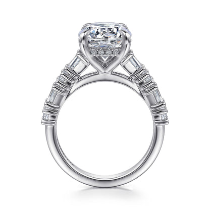 18K White Gold Round Diamond Engagement Ring