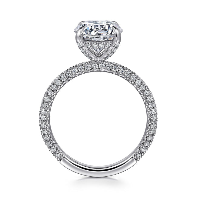 14K White Gold Round Diamond Engagement Ring