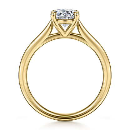 14K Yellow Gold Round Solitaire Diamond Engagement Ring