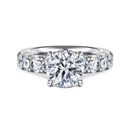 14K White Gold Round Diamond Engagement Ring
