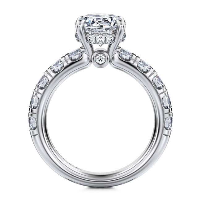 14K White Gold Round Diamond Engagement Ring