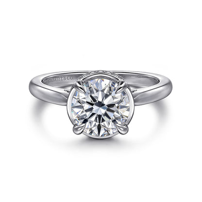 14K White Gold Round Diamond Engagement Ring