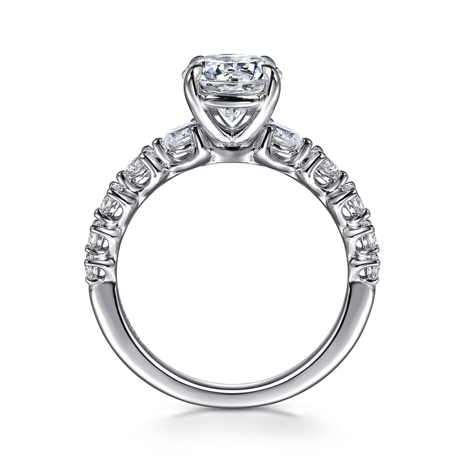 14K White Gold Round Diamond Engagement Ring