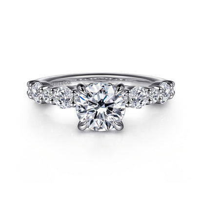 14K White Gold Round Diamond Engagement Ring