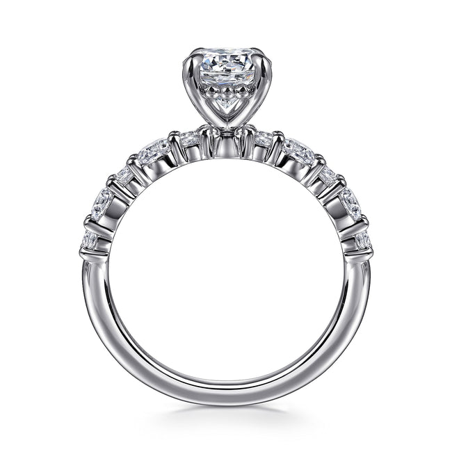 14K White Gold Round Diamond Engagement Ring
