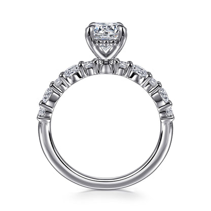 14K White Gold Round Diamond Engagement Ring