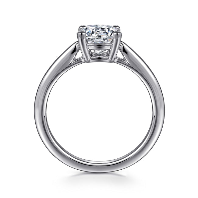14K White Gold Round Solitaire Diamond Engagement Ring
