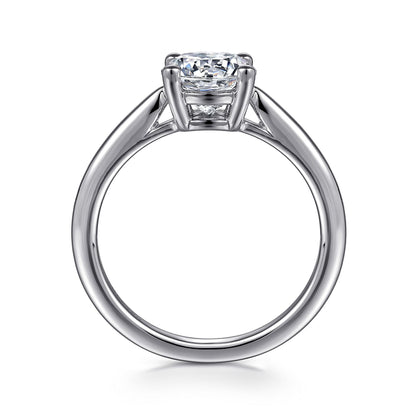 14K White Gold Round Solitaire Diamond Engagement Ring