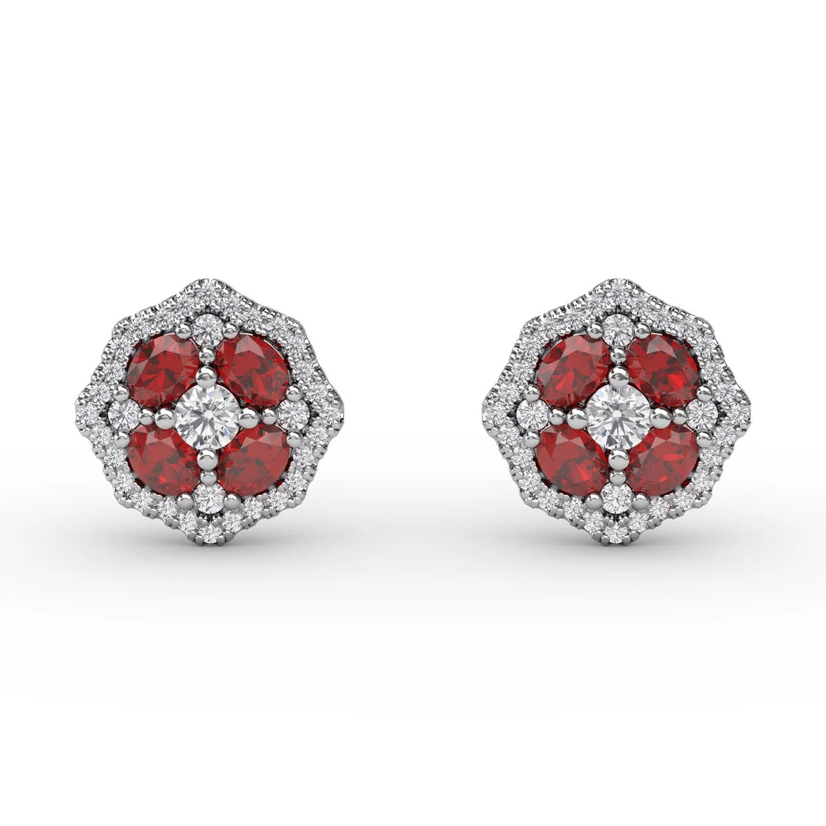 Striking Ruby and  Stud Earrings