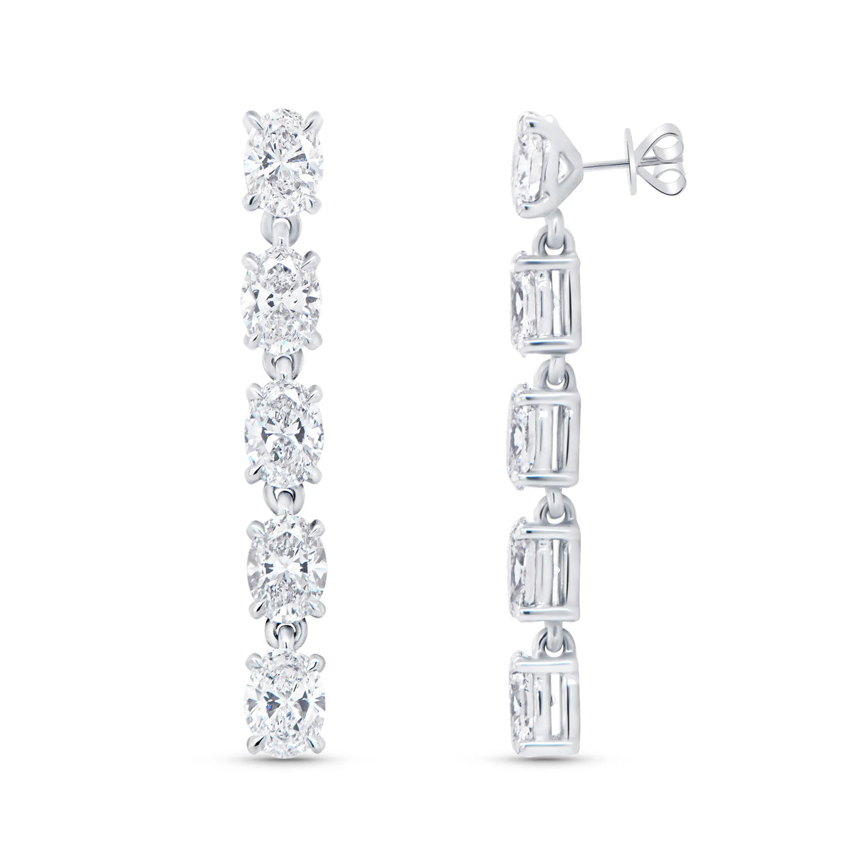 Uneek Gatsby Collection Oval Shaped Diamond Dangle Earrings