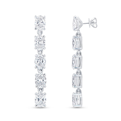 Uneek Gatsby Collection Oval Shaped Diamond Dangle Earrings