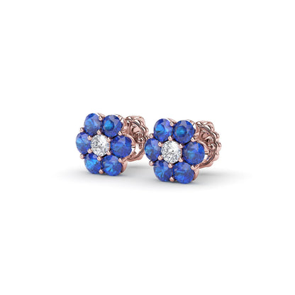 Magnolia Sapphire And  Stud Earrings