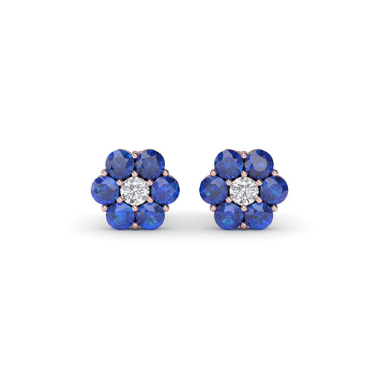 Magnolia Sapphire And  Stud Earrings