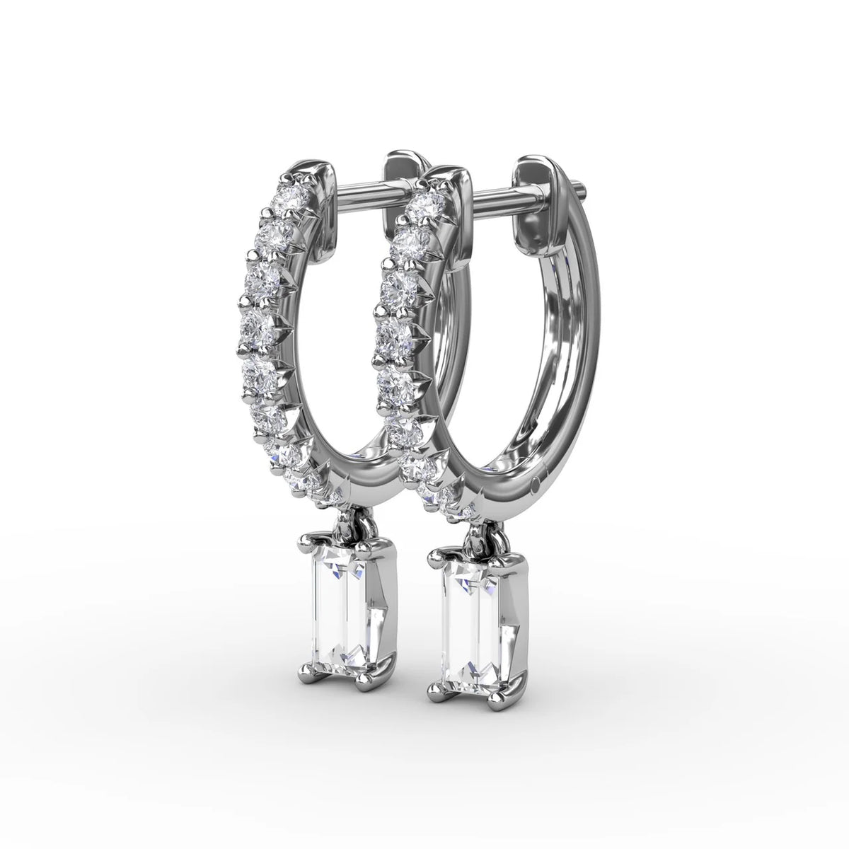 Emerald Cut  Drop Earrings