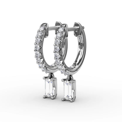 Emerald Cut  Drop Earrings
