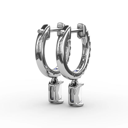 Emerald Cut  Drop Earrings