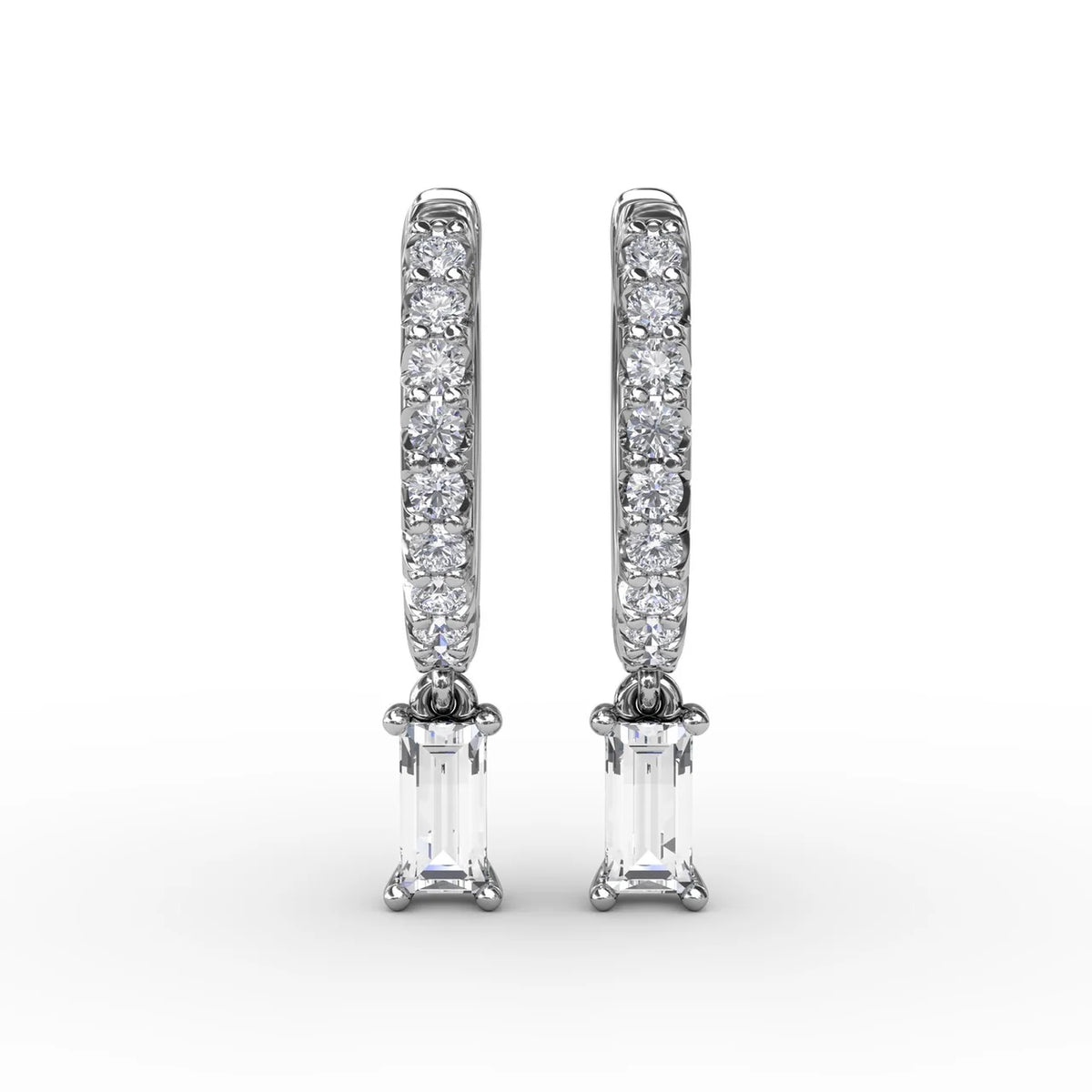 Emerald Cut  Drop Earrings