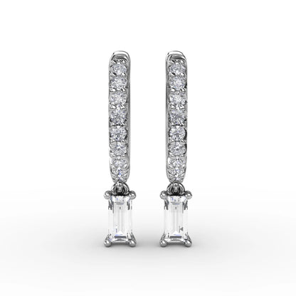 Emerald Cut  Drop Earrings